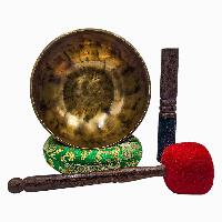 Jambati Singing Bowl, [tiger Antique], Buddhist Hand Beaten, Antique Finishing, [select Accessories]