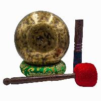 Jambati Singing Bowl, [tiger Antique], Buddhist Hand Beaten, Antique Finishing, [select Accessories]