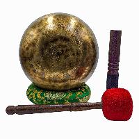 Jambati Singing Bowl, [tiger Antique], Buddhist Hand Beaten, Antique Finishing, [select Accessories]