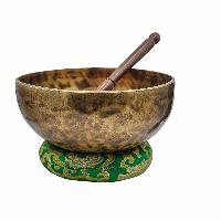 Jambati Singing Bowl, [tiger Antique], Buddhist Hand Beaten, Antique Finishing, [select Accessories]