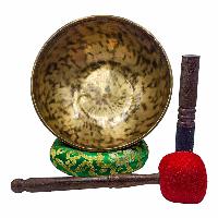 Jambati Singing Bowl, [tiger Antique], Buddhist Hand Beaten, Antique Finishing, [select Accessories]