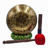 Jambati Singing Bowl, [tiger Antique], Buddhist Hand Beaten, Antique Finishing, [select Accessories]