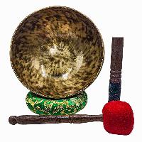 Jambati Singing Bowl, [tiger Antique], Buddhist Hand Beaten, Antique Finishing, [select Accessories]