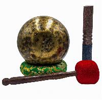 Jambati Singing Bowl, [tiger Antique], Buddhist Hand Beaten, Antique Finishing, [select Accessories]