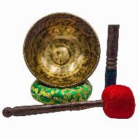 Jambati Singing Bowl, [tiger Antique], Buddhist Hand Beaten, Antique Finishing, [select Accessories]