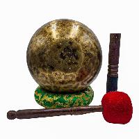 Jambati Singing Bowl, [tiger Antique], Buddhist Hand Beaten, Antique Finishing, [select Accessories]
