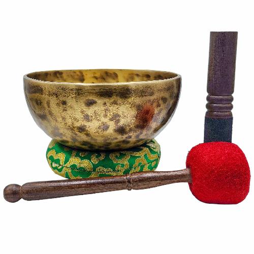 Jambati Singing Bowl, [tiger Antique], Buddhist Hand Beaten, Antique Finishing, [select Accessories]