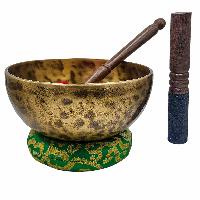 Jambati Singing Bowl, [tiger Antique], Buddhist Hand Beaten, Antique Finishing, [select Accessories]