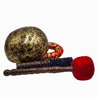 Jambati Singing Bowl, [tiger Antique], Buddhist Hand Beaten, Antique Finishing, Sound Note A, 440 Hz, [select Accessories]