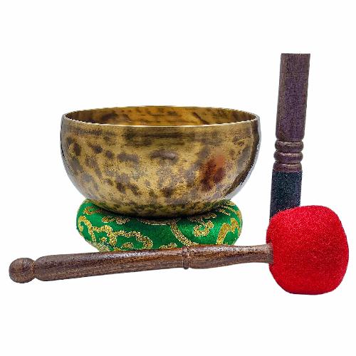 Jambati Singing Bowl, [tiger Antique], Buddhist Hand Beaten, Antique Finishing, [select Accessories]