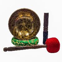 Jambati Singing Bowl, [tiger Antique], Buddhist Hand Beaten, Antique Finishing, [select Accessories]