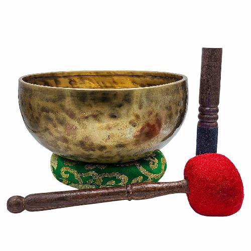 Jambati Singing Bowl, [tiger Antique], Buddhist Hand Beaten, Antique Finishing, [select Accessories]