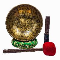 Jambati Singing Bowl, [tiger Antique], Buddhist Hand Beaten, Antique Finishing, [select Accessories]