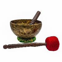 Jambati Singing Bowl, [tiger Antique], Buddhist Hand Beaten, Antique Finishing, [select Accessories]