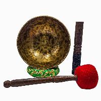Jambati Singing Bowl, [tiger Antique], Buddhist Hand Beaten, Antique Finishing, [select Accessories]
