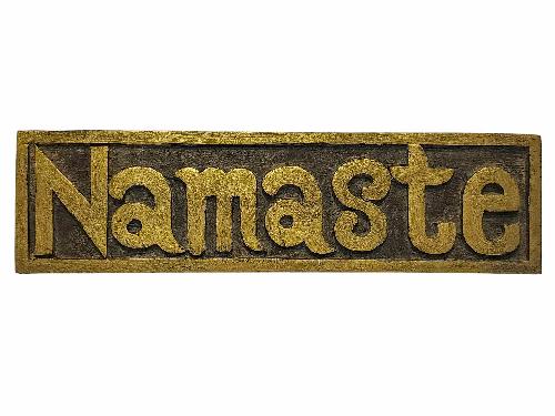 [namaste Carved], Handmade Wall Hanging, [painted]