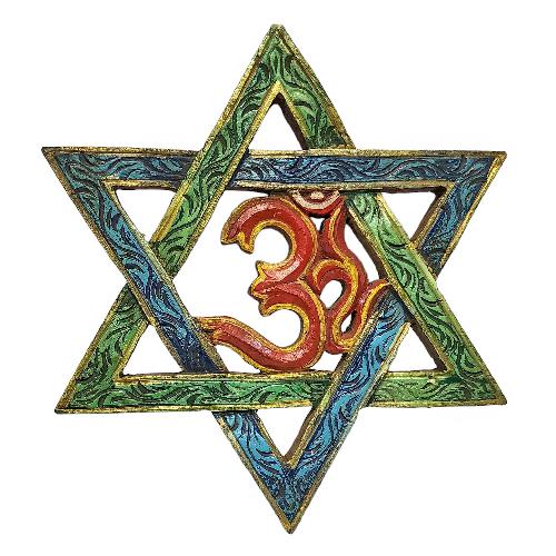 [om Carved], Handmade Wall Hanging, [painted]