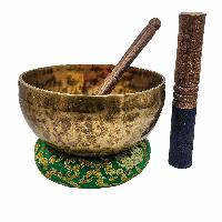 Jambati Singing Bowl, [tiger Antique], Buddhist Hand Beaten, Antique Finishing, [select Accessories]