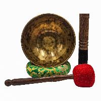 Jambati Singing Bowl, [tiger Antique], Buddhist Hand Beaten, Antique Finishing, [select Accessories]