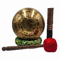 Jambati Singing Bowl, [tiger Antique], Buddhist Hand Beaten, Antique Finishing, [select Accessories]