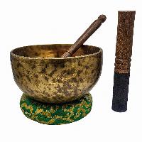 Jambati Singing Bowl, [tiger Antique], Buddhist Hand Beaten, Antique Finishing, [select Accessories]
