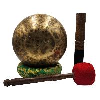 Jambati Singing Bowl, [tiger Antique], Buddhist Hand Beaten, Antique Finishing, [select Accessories]
