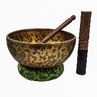 Jambati Singing Bowl, [tiger Antique], Buddhist Hand Beaten, Antique Finishing, [select Accessories]