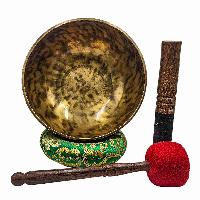 Jambati Singing Bowl, [tiger Antique], Buddhist Hand Beaten, Antique Finishing, [select Accessories]