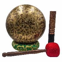 Jambati Singing Bowl, [tiger Antique], Buddhist Hand Beaten, Antique Finishing, [select Accessories]