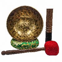 Jambati Singing Bowl, [tiger Antique], Buddhist Hand Beaten, Antique Finishing, [select Accessories]