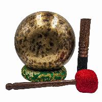 Jambati Singing Bowl, [tiger Antique], Buddhist Hand Beaten, Antique Finishing, [select Accessories]