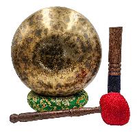 Jambati Singing Bowl, [tiger Antique], Buddhist Hand Beaten, Antique Finishing, [select Accessories]