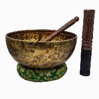 Jambati Singing Bowl, [tiger Antique], Buddhist Hand Beaten, Antique Finishing, [select Accessories]