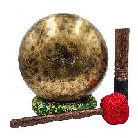 Jambati Singing Bowl, [tiger Antique], Buddhist Hand Beaten, Antique Finishing, [select Accessories]