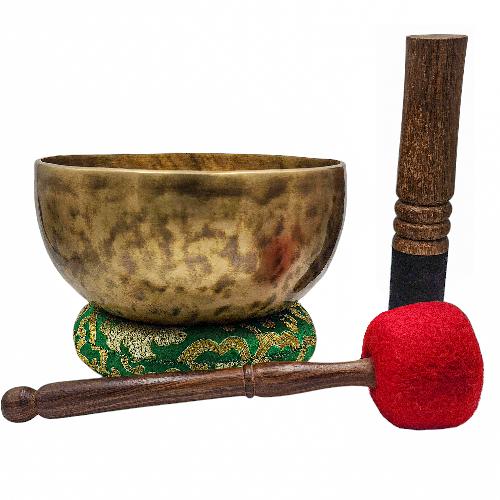 Jambati Singing Bowl, [tiger Antique], Buddhist Hand Beaten, Antique Finishing, [select Accessories]