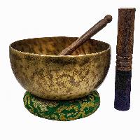 Jambati Singing Bowl, [tiger Antique], Buddhist Hand Beaten, Antique Finishing, [select Accessories]