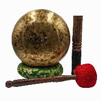 Jambati Singing Bowl, [tiger Antique], Buddhist Hand Beaten, Antique Finishing, [select Accessories]