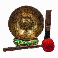 Jambati Singing Bowl, [tiger Antique], Buddhist Hand Beaten, Antique Finishing, [select Accessories], [select Accessories]