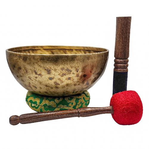 Jambati Singing Bowl, [tiger Antique], Buddhist Hand Beaten, Antique Finishing, [select Accessories], [select Accessories]