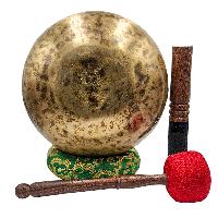Jambati Singing Bowl, [tiger Antique], Buddhist Hand Beaten, Antique Finishing, [select Accessories], [select Accessories]