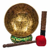 Jambati Singing Bowl, [tiger Antique], Buddhist Hand Beaten, Antique Finishing, [select Accessories], [select Accessories]
