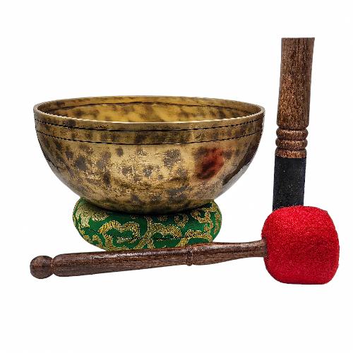Jambati Singing Bowl, [tiger Antique], Buddhist Hand Beaten, Antique Finishing, [select Accessories], [select Accessories]