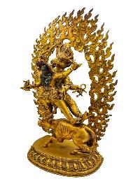 [yamantaka], Buddhist Handmade Statue, [face Painted] And [gold Plated]