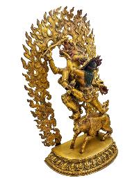 [yamantaka], Buddhist Handmade Statue, [face Painted] And [gold Plated]