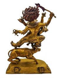 [yamantaka], Buddhist Handmade Statue, [face Painted] And [gold Plated]