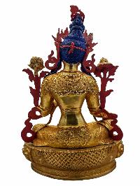 [green Tara], Buddhist Handmade Statue, [face Painted] And [gold Plated], [high Quality]