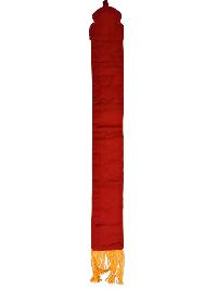 Tibetan Cochin Brocade Wall Hanging With Embroidered Ashtamangala, Color