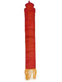 Tibetan Cochin Brocade Wall Hanging With Embroidered Om Mani Padme Hum, Color