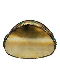 [padmasambhava], Buddhist Handmade Statue, [full Gold Plated], [painted Face], [stone Setting]