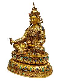 [padmasambhava], Buddhist Handmade Statue, [full Gold Plated], [painted Face], [high Quality]